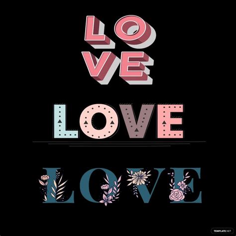 Love Typography Vector in Illustrator, SVG, JPG, EPS, PNG - Download ...