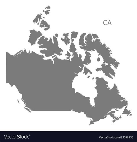 Canada map grey Royalty Free Vector Image - VectorStock