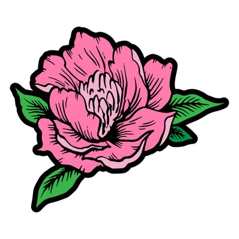 Diseño Png Y Svg De Flor Rosa Floreciente Para Camisetas