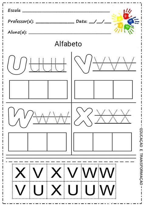 Atividade Alfabeto Atividade Para Reconhecimento Recorte E Colagem