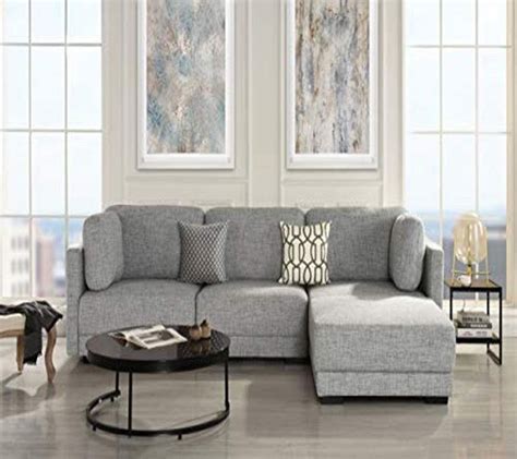 Light Grey Couch Living Room Amazon Housel Living Hsl402 Grey Sectional