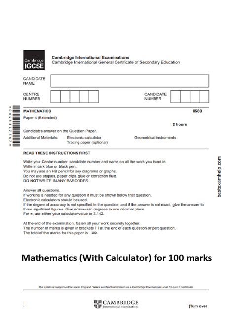 maths calculator paper