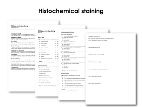 histochemical staining   teachers