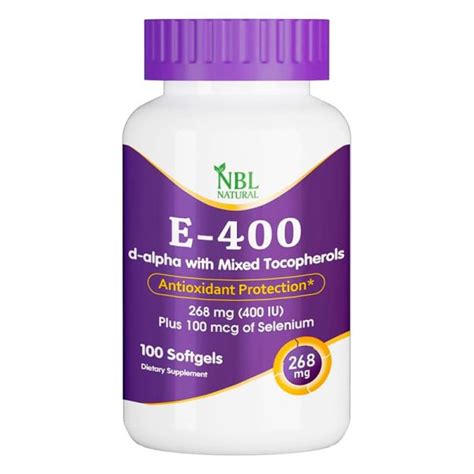 Nbl Natural Vitamin E 400 Mixed Tocopherols And Selenium Nbl Natural