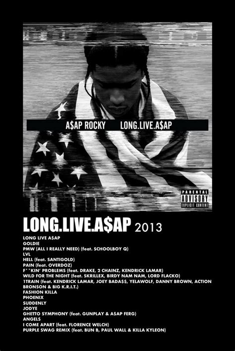 A Ap Rocky Long Live A Ap Minimalist Album Poster Rap Album Covers