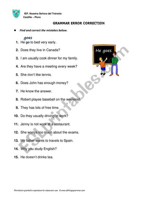 Free Grammatical Error Worksheet Download Free Grammatical Error