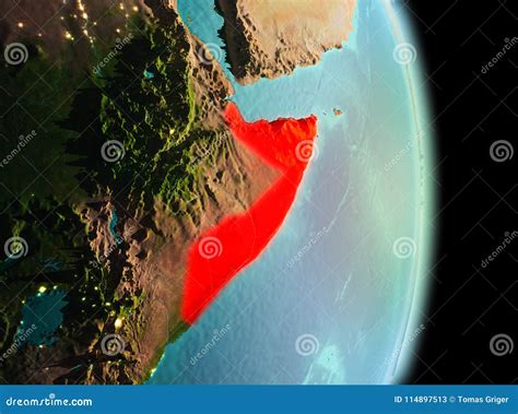 Somalia In Morning From Orbit Stock Image Image Of Satellite Dusk