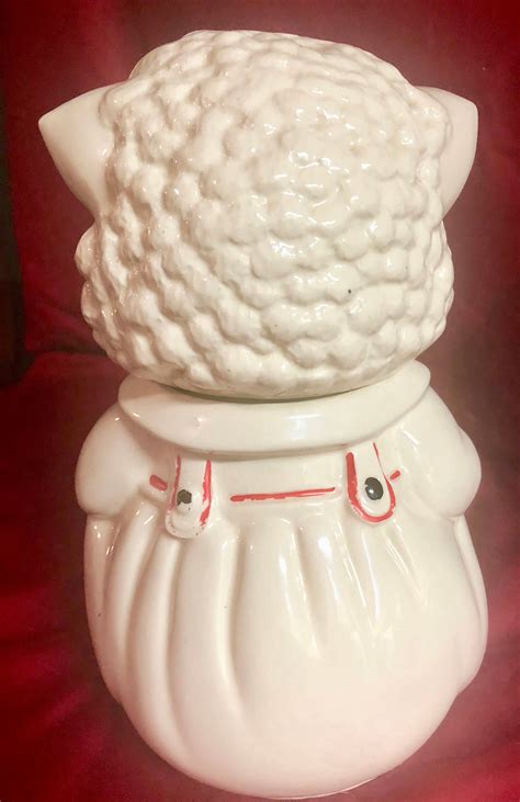 Vintage Little Lamb Ceramic Cookie Jar By American Bisque Pottery Co