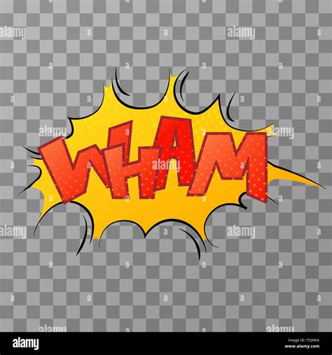 Bright Colorful Wham Comic Sound Effect On Transparent Background Stock