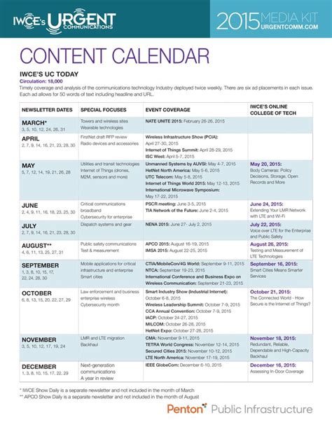 Sample Content Calendar How To Create A Content Calendar Download