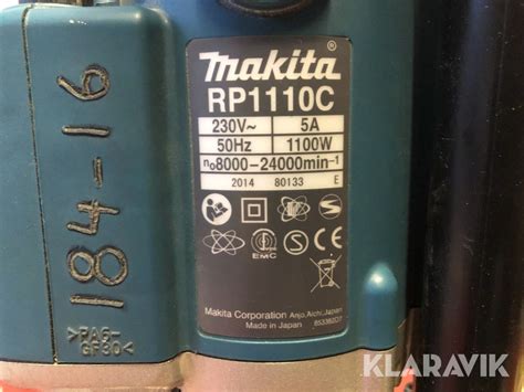 Klaravik Auktioner | Handöverfräs Makita RP1110C