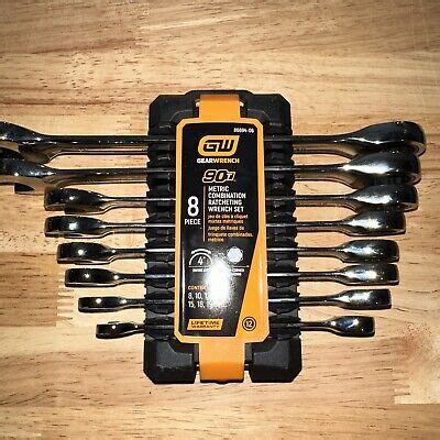 GearWrench 8 Piece Metric Combination Ratcheting Wrench Set 90T 86694