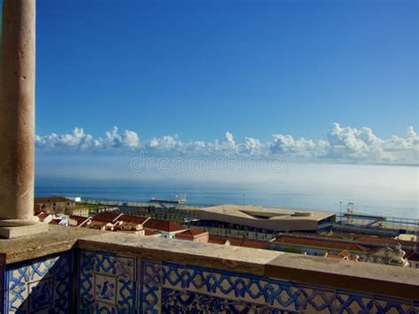 A Panoramic View Of Miradouro De Santa Luzia In Lisbon Portugal Stock