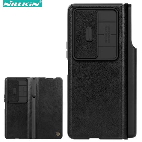 🧡 Nillkin Qin Flip Leather Case For Samsung Galaxy Z Fold 4 Fold 3 Luxury Business Lens