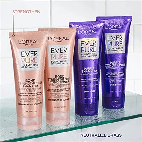 L Oreal Paris Everpure Brass Toning Purple Sulfate Free Shampoo And Conditioner 6 8 Fl Oz Set