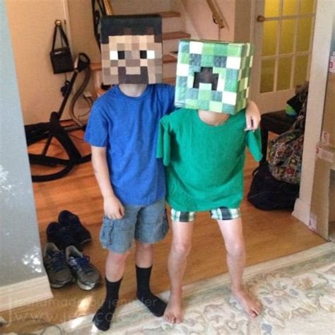 Minecraft Cardboard Head Cover Box Steve Creeper Enderman Mask Cosplay