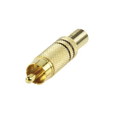 Goobay Conector Rca Macho Metal Dorado Negro Pccomponentes