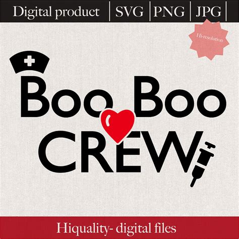 Boo Boo Crew SVG school Nurse SVG cut Filesvg Png Jpg | Etsy