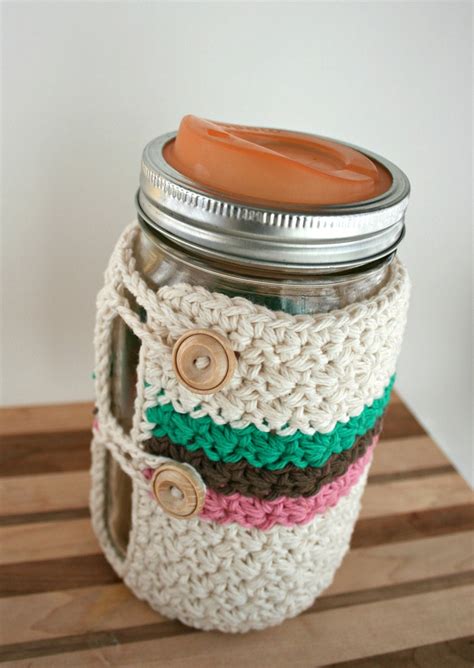 Crochet Mason Jar Cozy Quart Mason Jar Cozy Wide By Knotageek