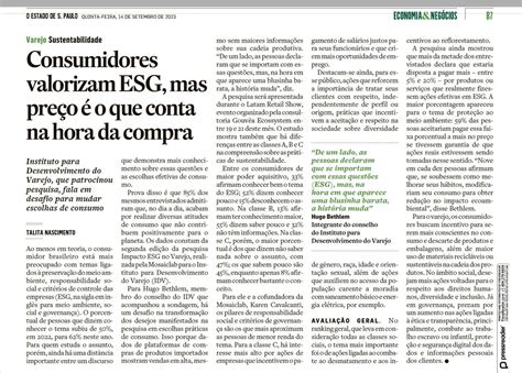 ESG no Varejo Sustentabilidade é relevante para o consumidor mas na