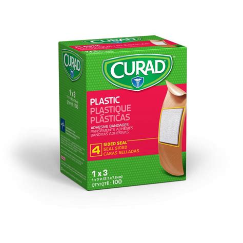 Curad Plastic Adhesive Bandages 1x3 100ct