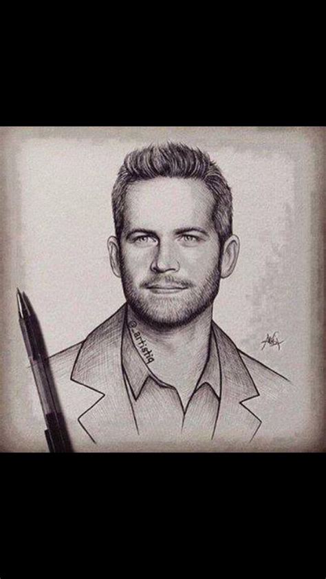 This Looks So Simple Yet Realistic Amazing Paul Walker Drawing