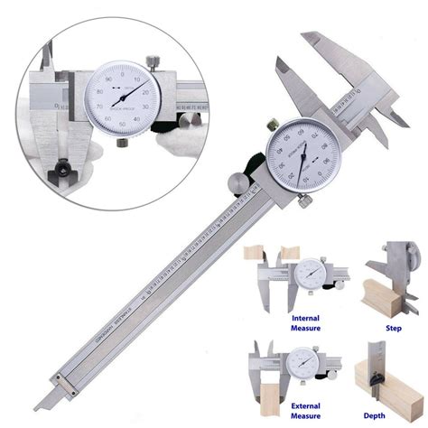 Dial Caliper Vernier Regla De Acero Inoxidable Calibrador Accesorios