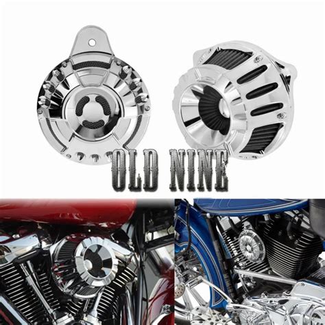 Motorcycle Chrome Air Filter Intake Cleaner Filters CNC Horn Speaker