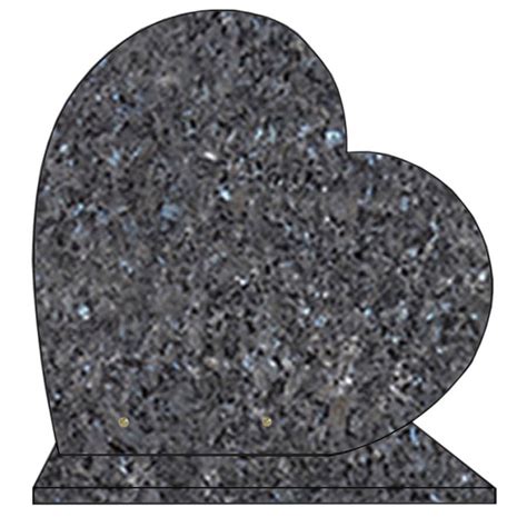 Plaque Fun Raire X Coeur Granit Labrador Bleu Sur Socle