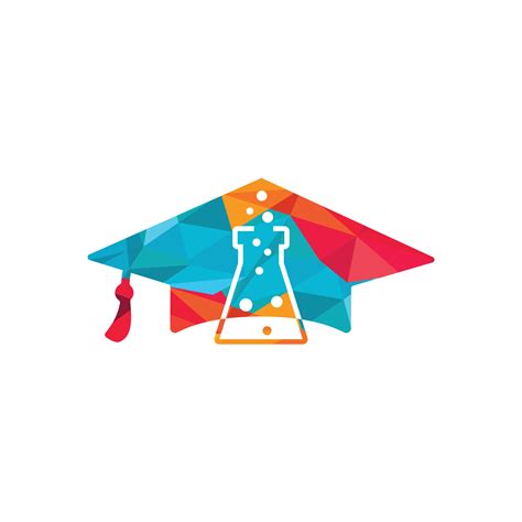 Lab Academy Vector Logo Design Graduation Cap And Flask Icon Design