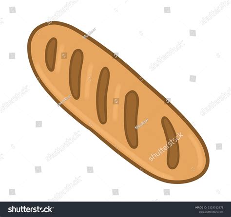 Long Loaf Bread Illustration Simple Cartoon Stock Illustration ...