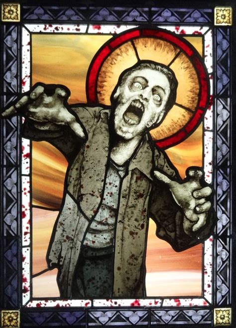 Zombie Walking Dead Stained Glass Panel Ebay Mosiac Mosaic Glass