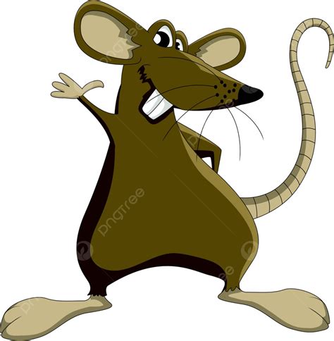 Cartoon Mouse Standing On Hind Legs