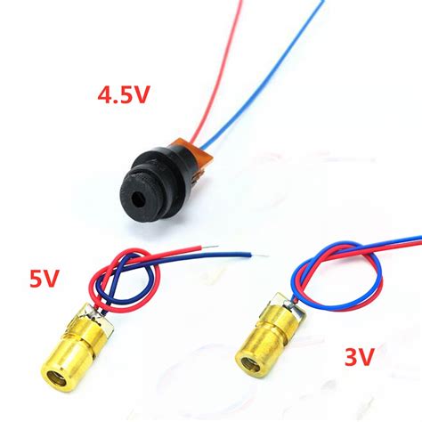 5PCS Laser Diode 650nm 3V/5V 5mW Red Point Laser Module Head Glass Lens ...