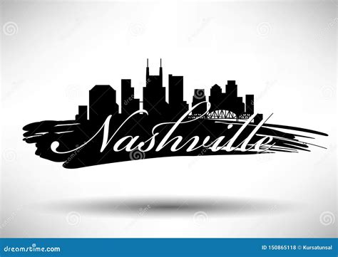 Vector Graphic Design Of Nashville City Skyline Stock Vector