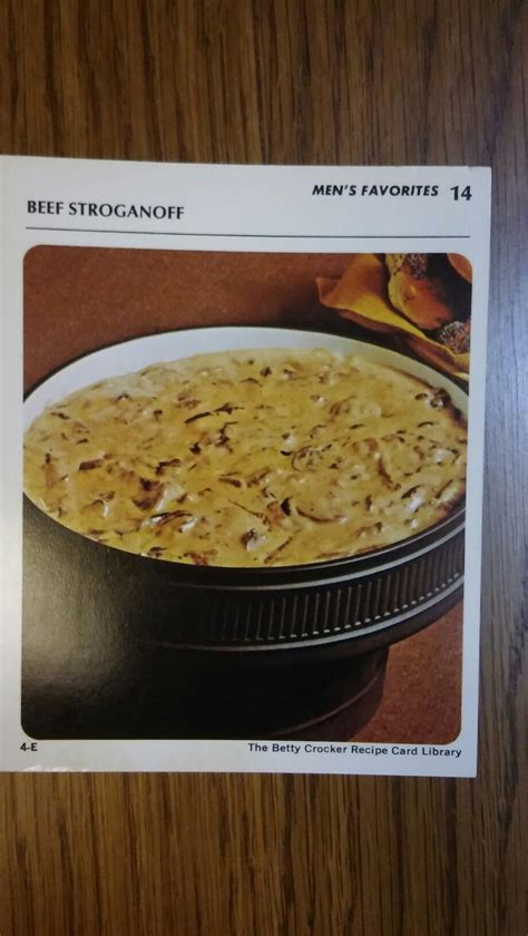 Betty Crocker Recipe Card Library Beef Stroganoff Beef Poster