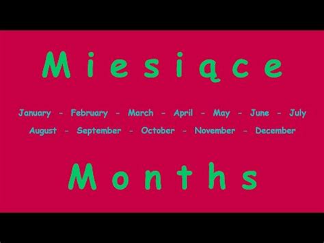 Miesiące po angielsku Months in English YouTube