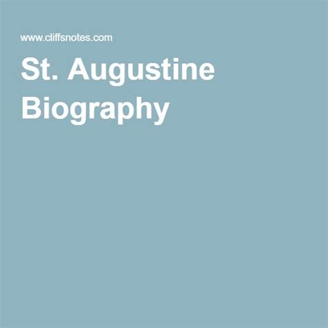 St. Augustine Biography | Biography, Augustine confessions, Confessions