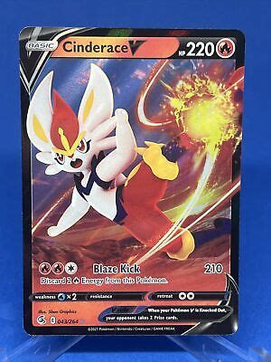 Cinderace V 043 264 Ultra Rare Fusion Strike Pokemon TCG EBay