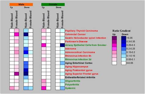 Inverted Sex Biased Gene Expression Profiles In Human Tissues Of