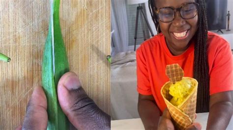 Man Makes Ice Cream Cone Using Okra Orange And More Netizens Have Mixed