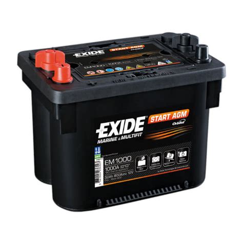 Exide Dual Agm Em Batterie V Ah