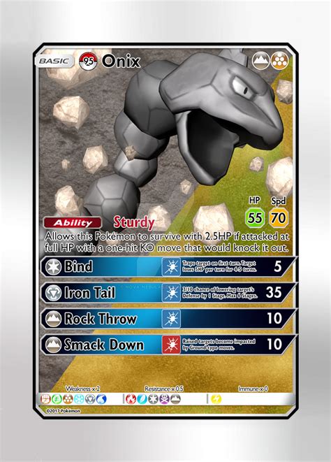 Pokemon Card - #95 Onix by Nova-Nebulas on DeviantArt