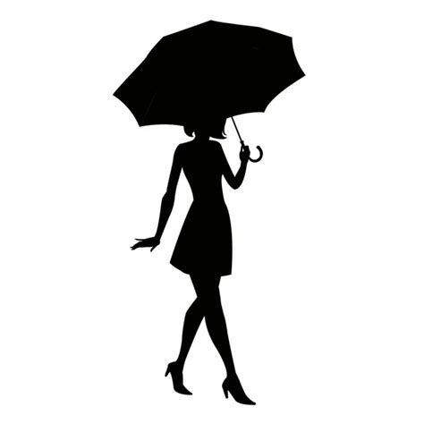 Silhouette Girl With Umbrella Stock Vector Pinkkoala 144475801