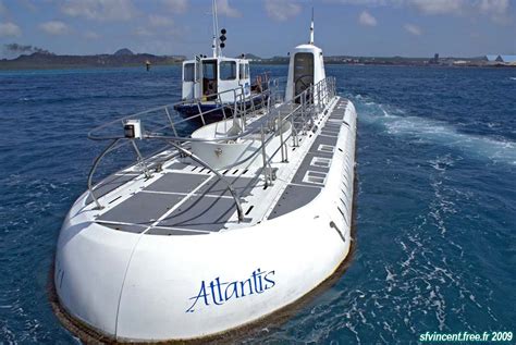 Ile D Aruba Sous Marin Atlantis Le Navire De Surface Reste En Contact