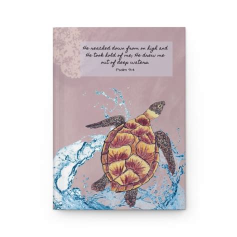 Sea Turtle Reflection Prayer Journal With Psalm 1816 Etsy