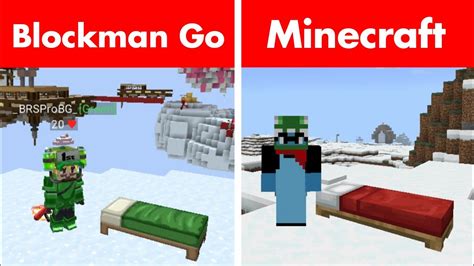 Blockman Go Bedwars Vs Minecraft Bedwars Youtube