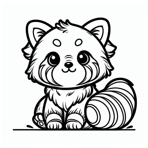 Coloriage Panda Roux Mignon télécharger et imprimer gratuit sur