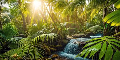 Selva Em Um Dia Ensolarado Bela Ilustra O Da Floresta Tropical