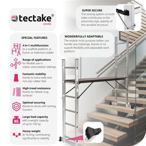 TecTake Multi Purpose Ladder With Scaffold For Sale Online EBay